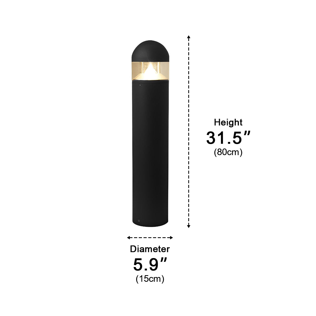 Waterproof Aluminum Metal Post Bollard Light Pillar Lantern Pathway