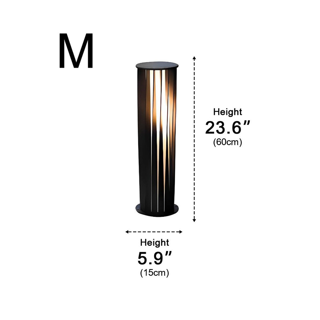 Cylindrical Twisted LED Waterproof Black Modern Pathway Light Floor Lamp