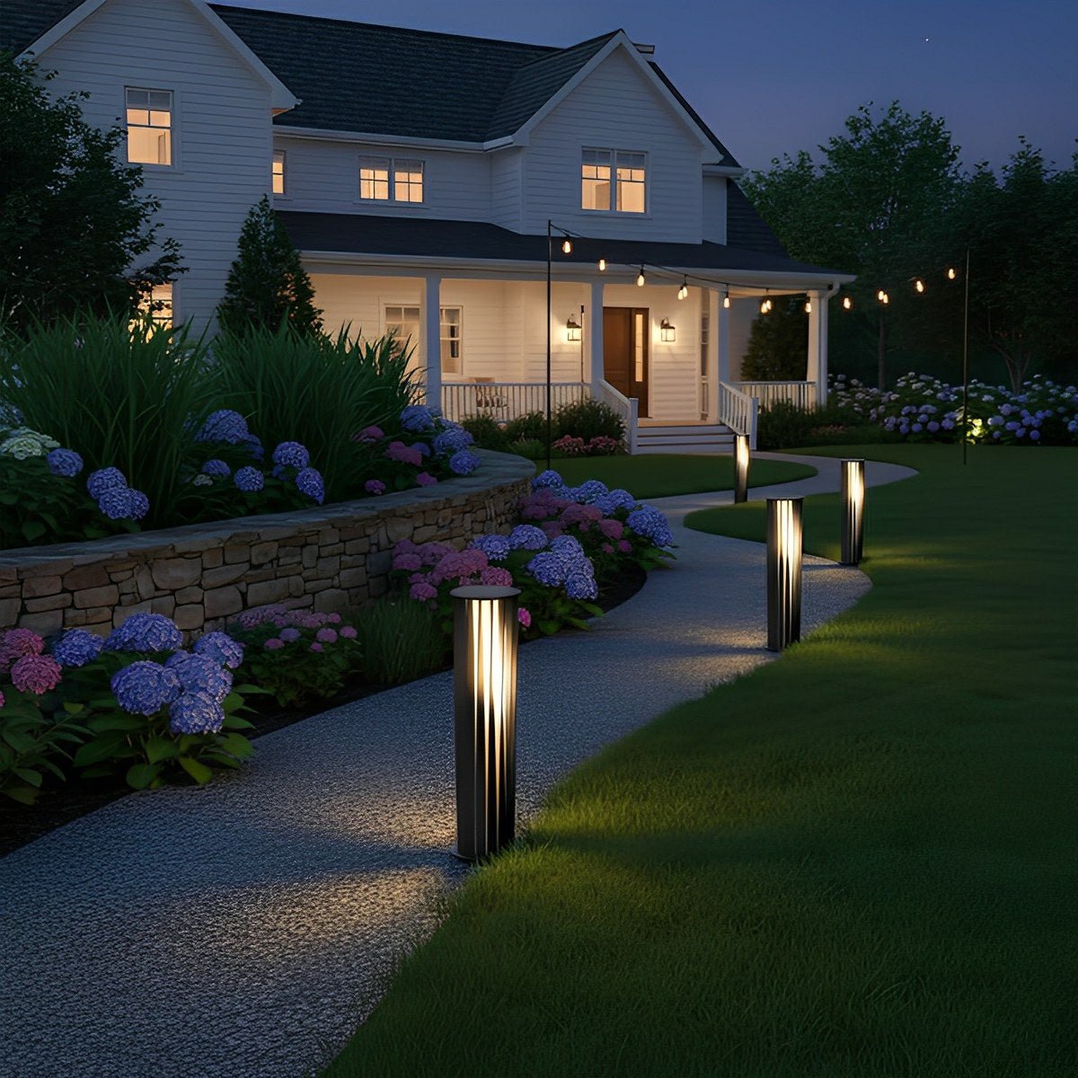 Cylindrical Twisted LED Waterproof Black Modern Pathway Light Floor Lamp