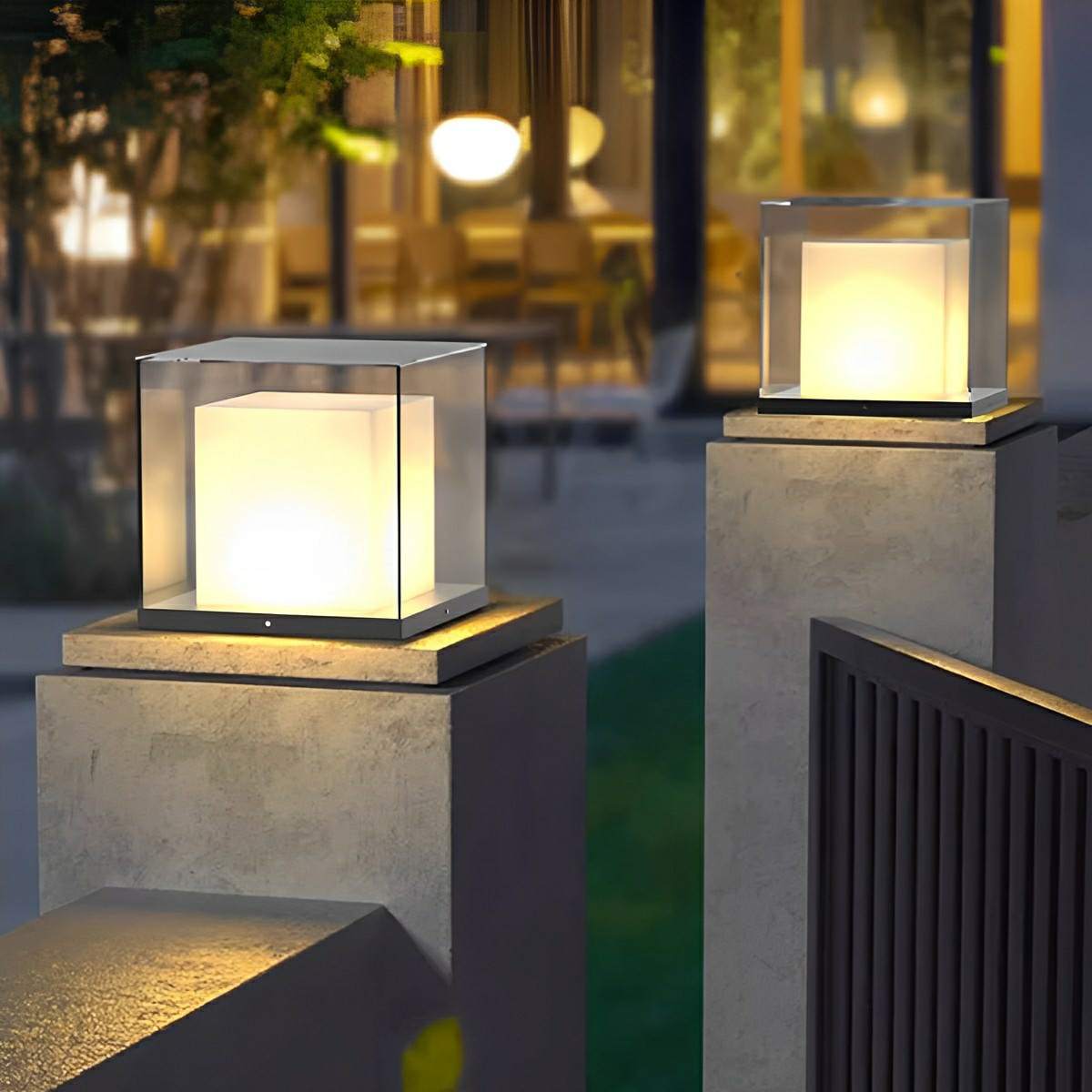 Modern Waterproof Square LED Outdoor Post Lights