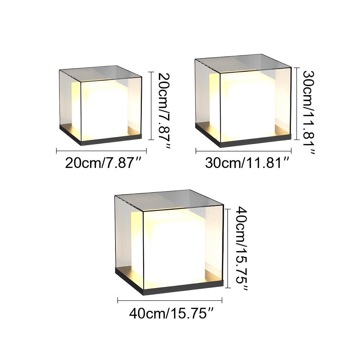 Modern Waterproof Square LED Outdoor Post Lights