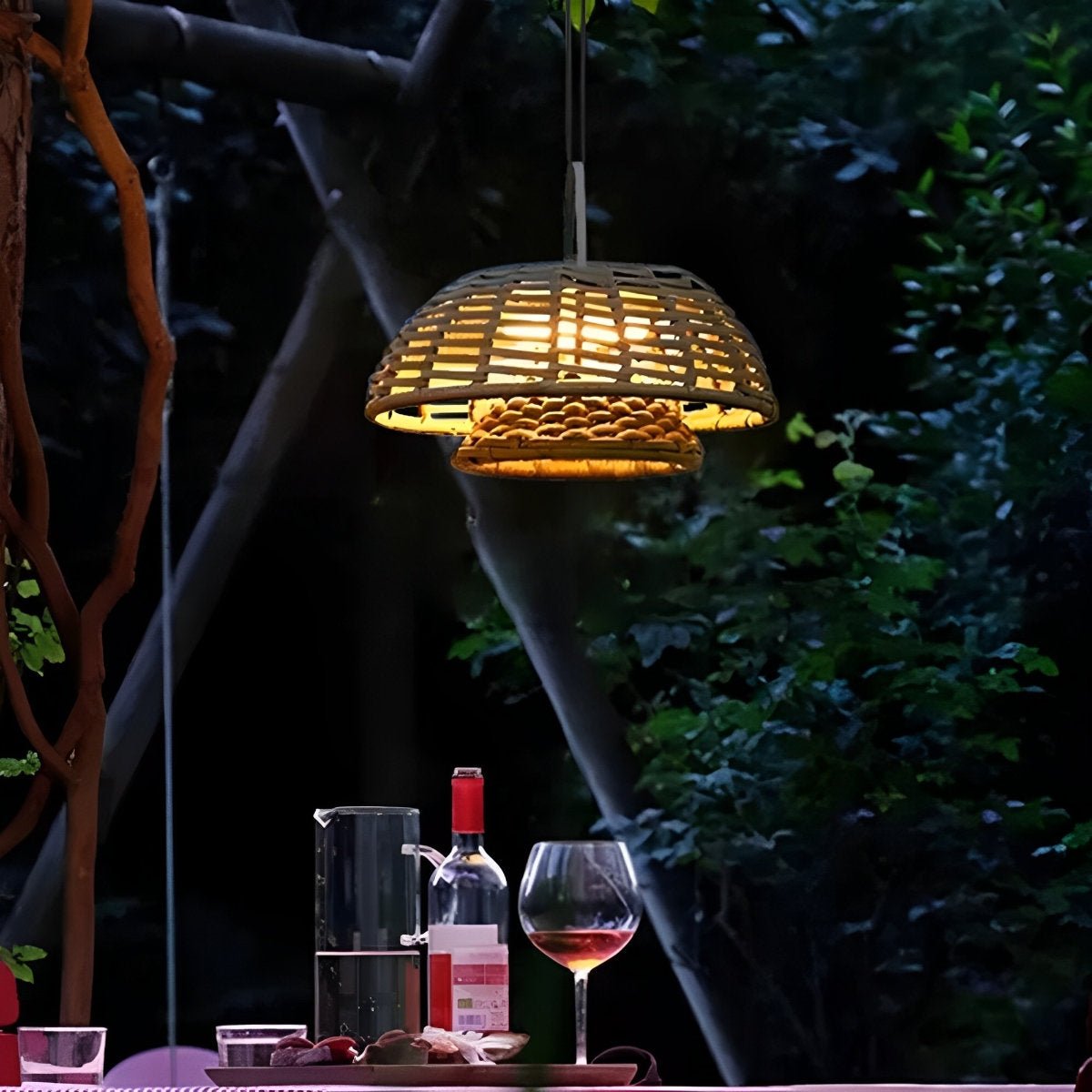 Outdoor Waterproof Hanging Lights Rattan Courtyard Patio Landscape Lamp