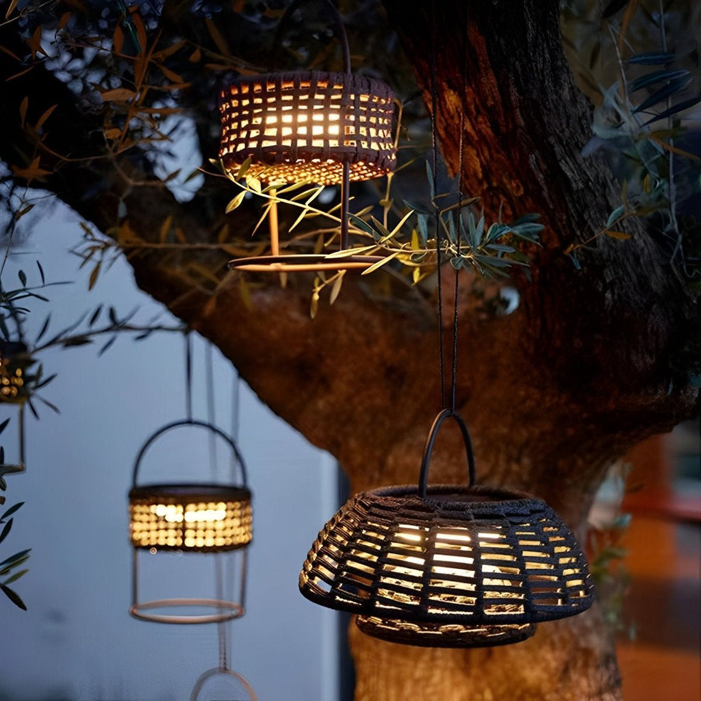 Outdoor Waterproof Hanging Lights Rattan Courtyard Patio Landscape Lamp