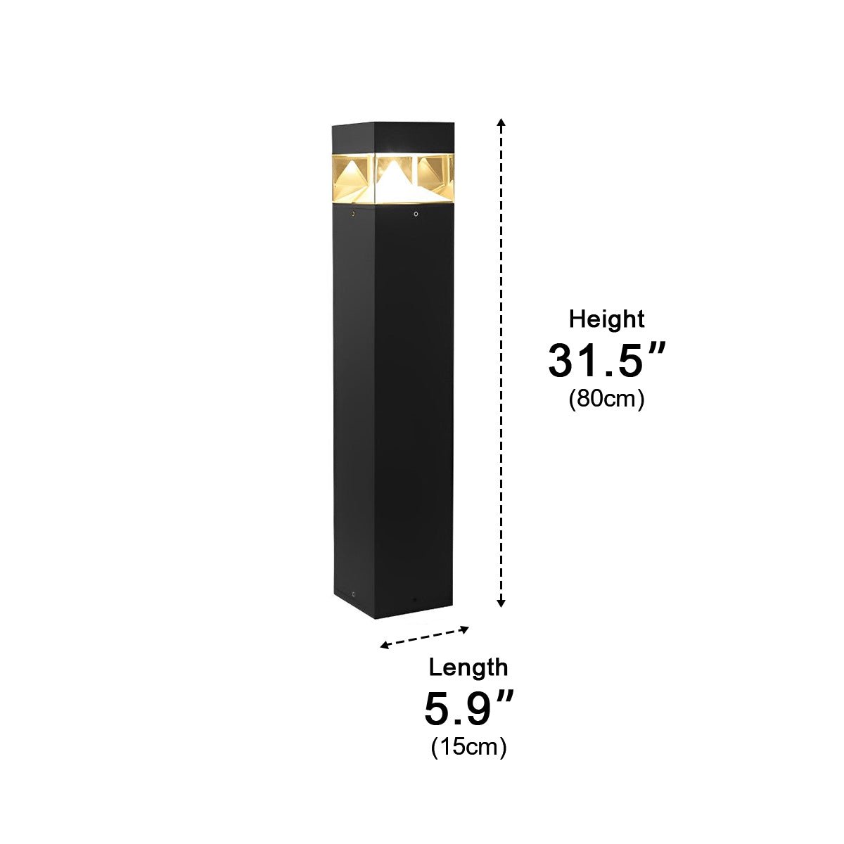 Waterproof Aluminum Metal Post Bollard Light Pillar Lantern Pathway