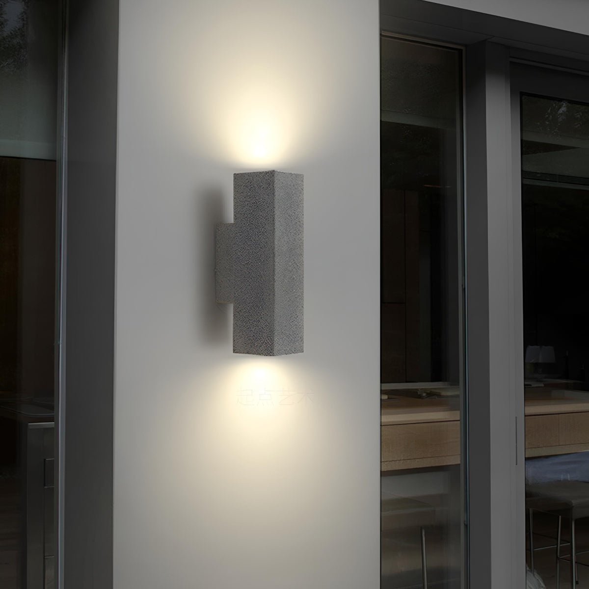Waterproof Outdoor Concrete Rectangulart Up&Down Exterior Porch LED Wall Lights