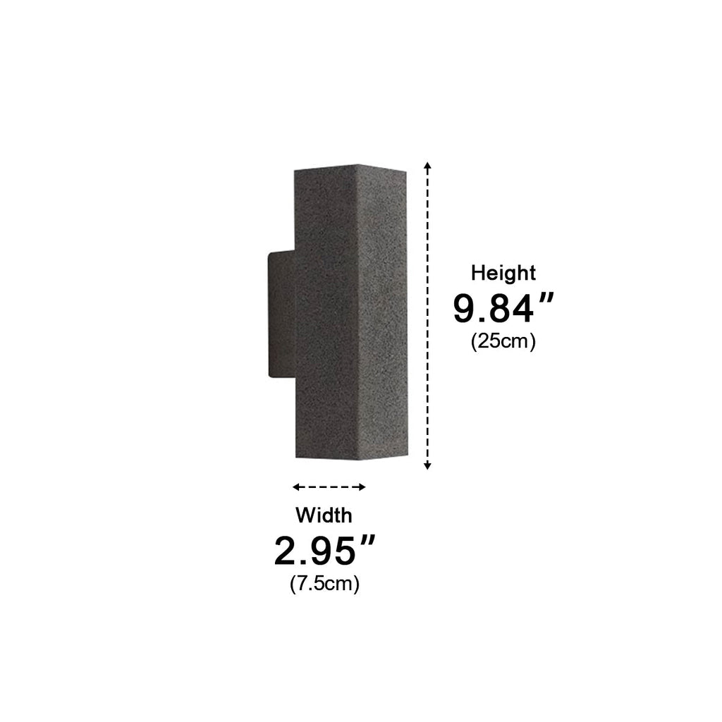 Waterproof Outdoor Concrete Rectangulart Up&Down Exterior Porch LED Wall Lights