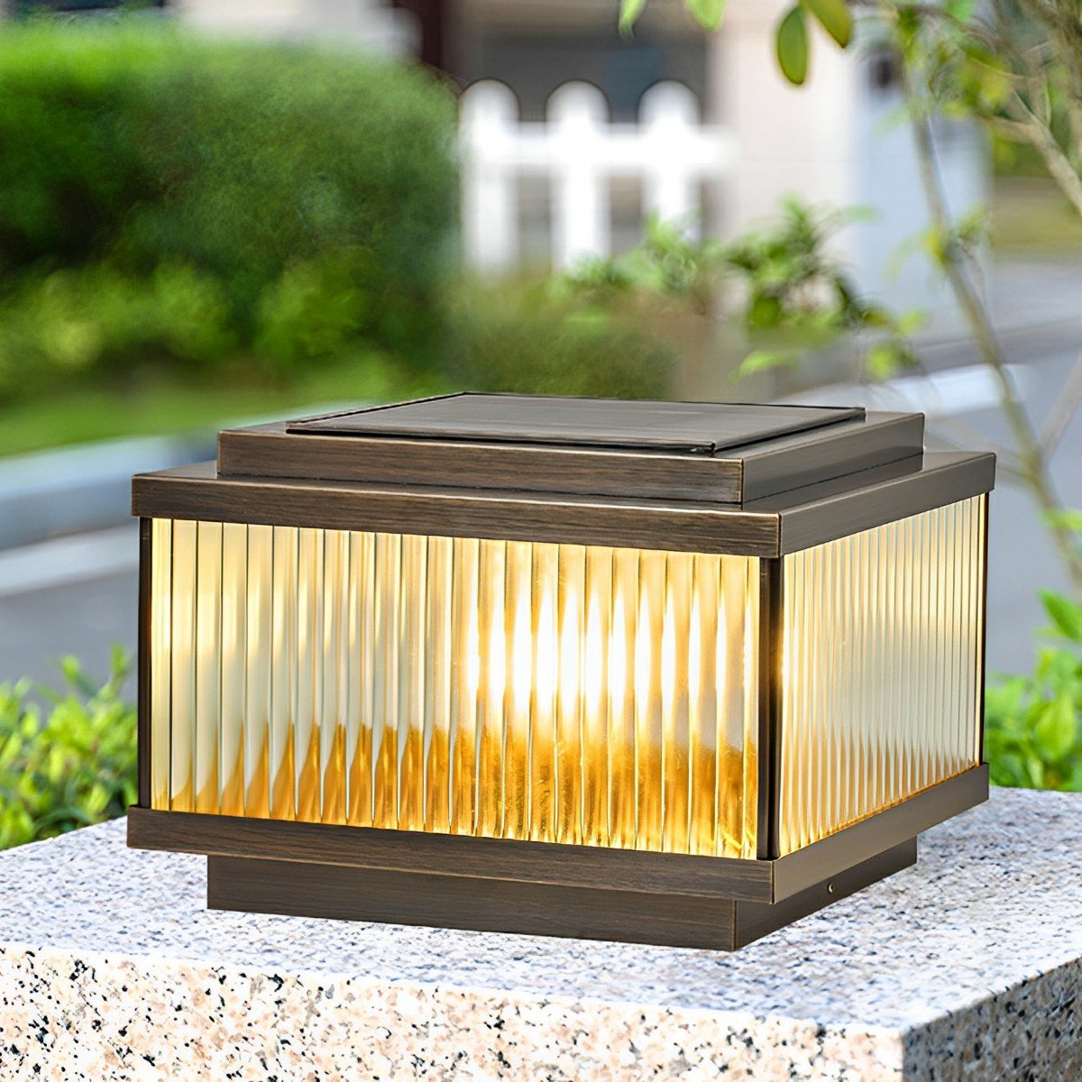 Waterproof Vintage Copper Square LED Outdoor Post Lights